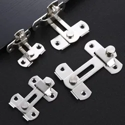 Door Lock 90/180 Degree Barn Bolt Cast Stainless Steel Hook Latch Window Cabinet Locks with Screws Right Angle Sliding Gate Lock