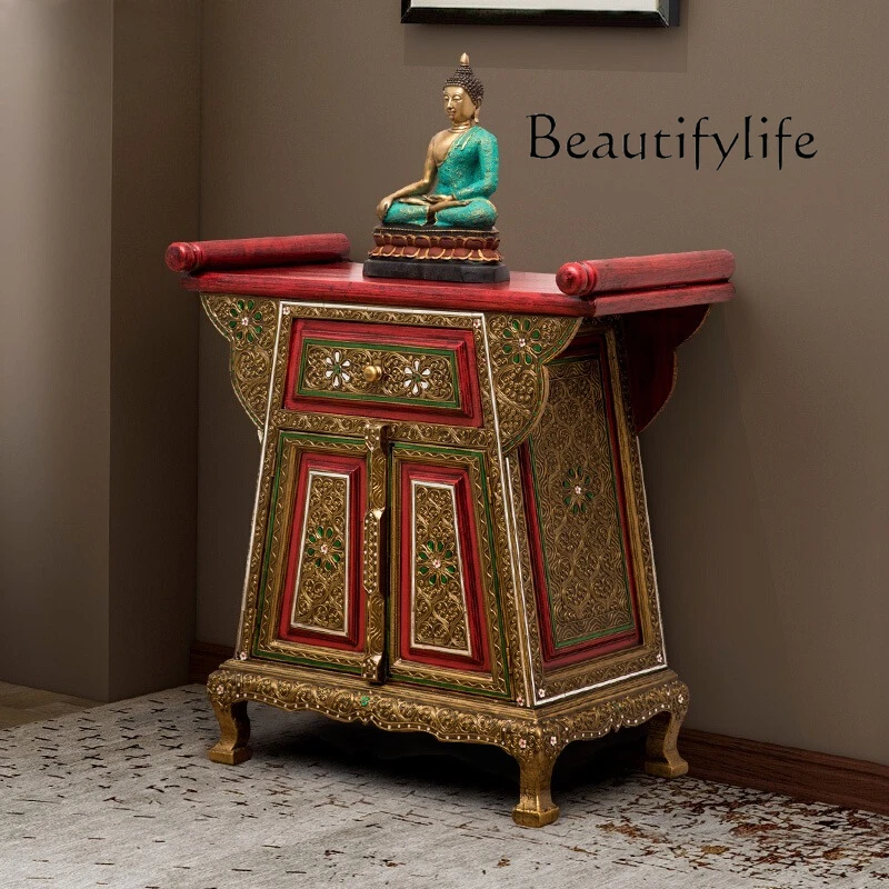 

Thai solid wood porch cabinet table for household Fotai incense case South East Asia style furniture