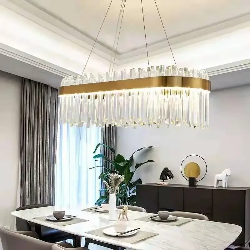 Modern Living Room Chandeliesr Luxury LED Crystal Pendant Lamp Living Room Light Luxury Main Lamp Restaurant Fixture