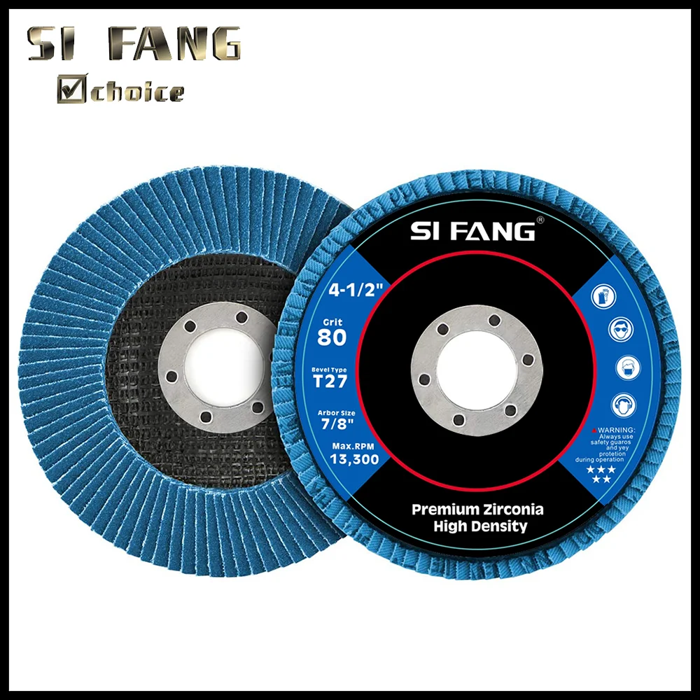 4.5 Inch Zirconia Flap Disc T27 Grinding Wheel Blue High Density Sanding Disc for Angle Grinder Rust Removal Paint Stripping