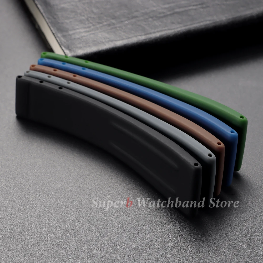 Ремешок для часов с пряжкой-бабочкой из нержавеющей стали для Rolex Black Water Ghost Green Submariner Daytona, мужской прочный резиновый ремешок для часов