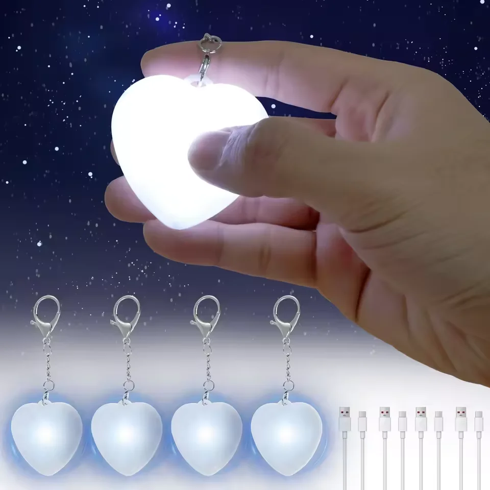 1/2/3 قطعة LED حقيبة يد ضوء حقيبة مصباح القلب نجمة مستديرة على شكل اللمس المنشط محفظة ضوء الليل مع المفاتيح هدايا للنساء فتاة