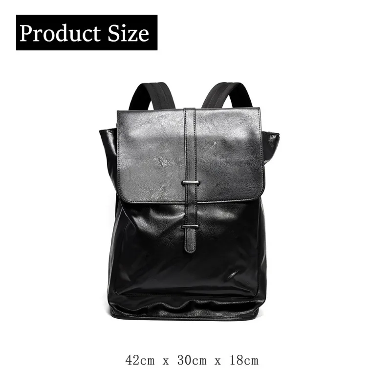 New Fashion Backpack Men Women Luxury Soft Pu Leather Backpacks Men Large Capacity 13 inch Laptop Bag Schoolbag Hasp Backbags