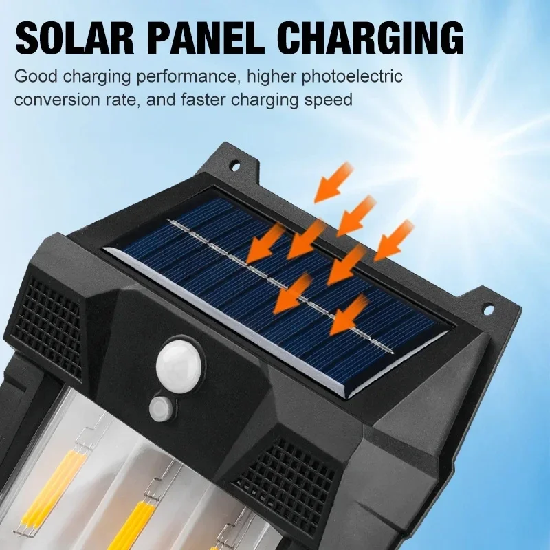 New Outdoor Waterproof Solar Tungsten Wall Lamp 3 Lighting Modes With Motion Sensor Solar Light For Garden Courtyard Security