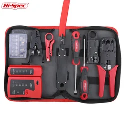 Hi-Spec Network Repair Tool Professional Network Cable Tester RJ45 LAN Cable Tester Crimper Crimping Stripper Cutter Kit