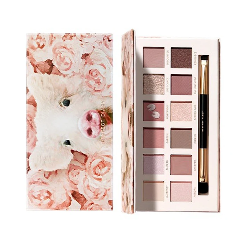 Perfect Diary Make-up-Set Professionelle Lidschatten-Palette mit Pinsel Matte Schimmer- und Glitzer-Finishes, Hochpigmentiertes Augen-Make-up