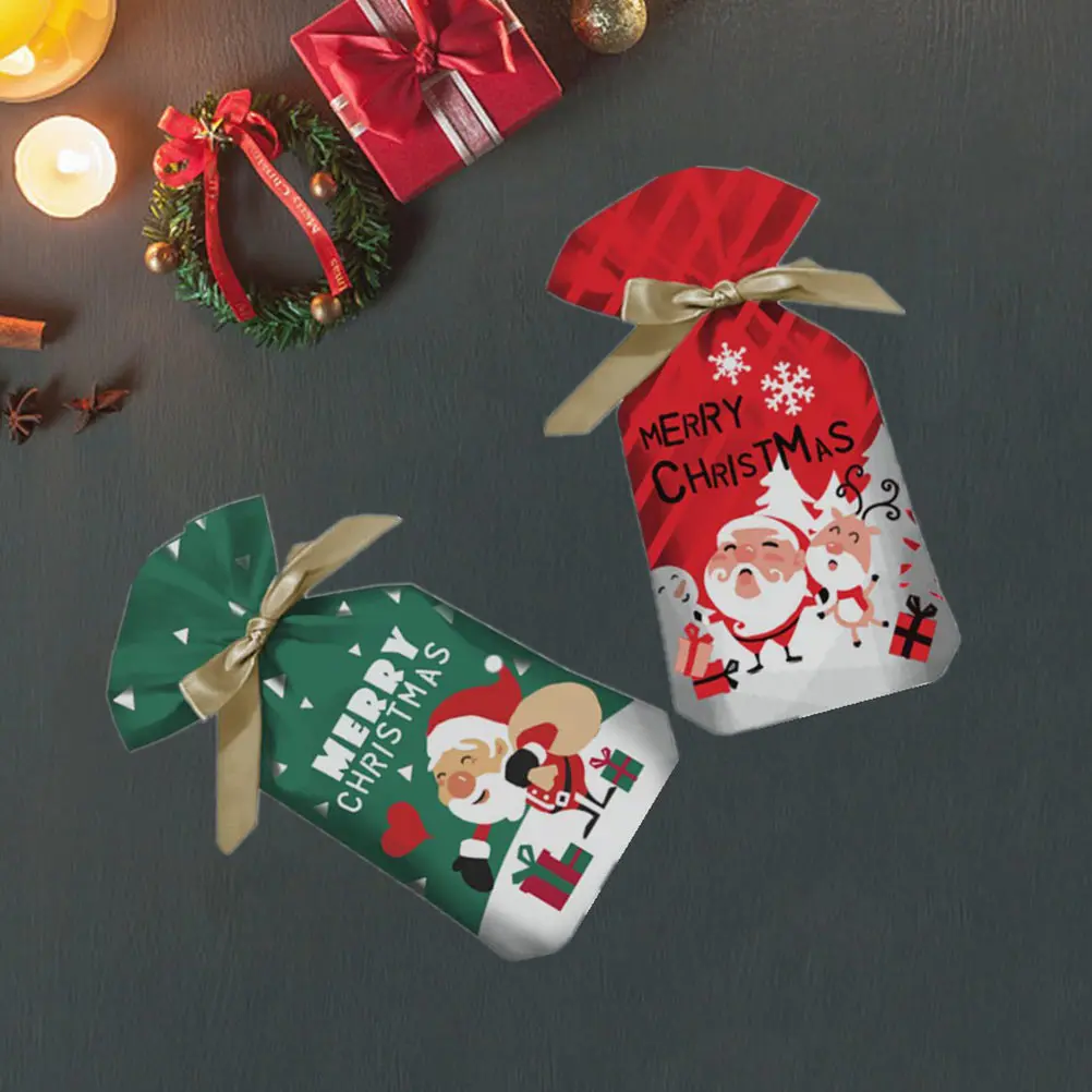 

50pcs Christmas Gift Packing Large Capacity Drawstring C y Bags Xmas Party Favor Non Woven Storage Bags Holiday Decor