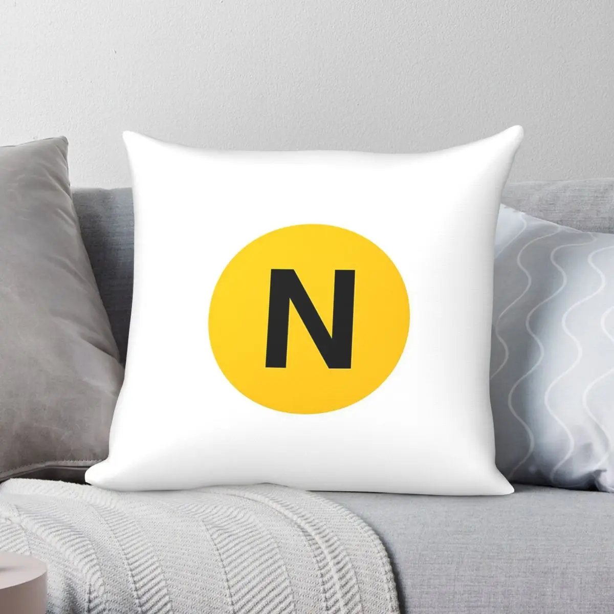 Nyc N Train Subway Square Pillowcase Polyester Linen Velvet Pattern Zip Decor Bed Cushion Cover Wholesale