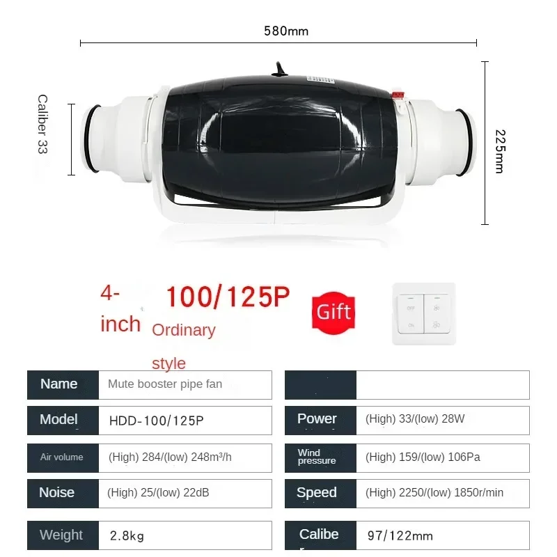 Low Noise Circular Duct Fan for Exhaust Large Air Volume Exhaust Fan