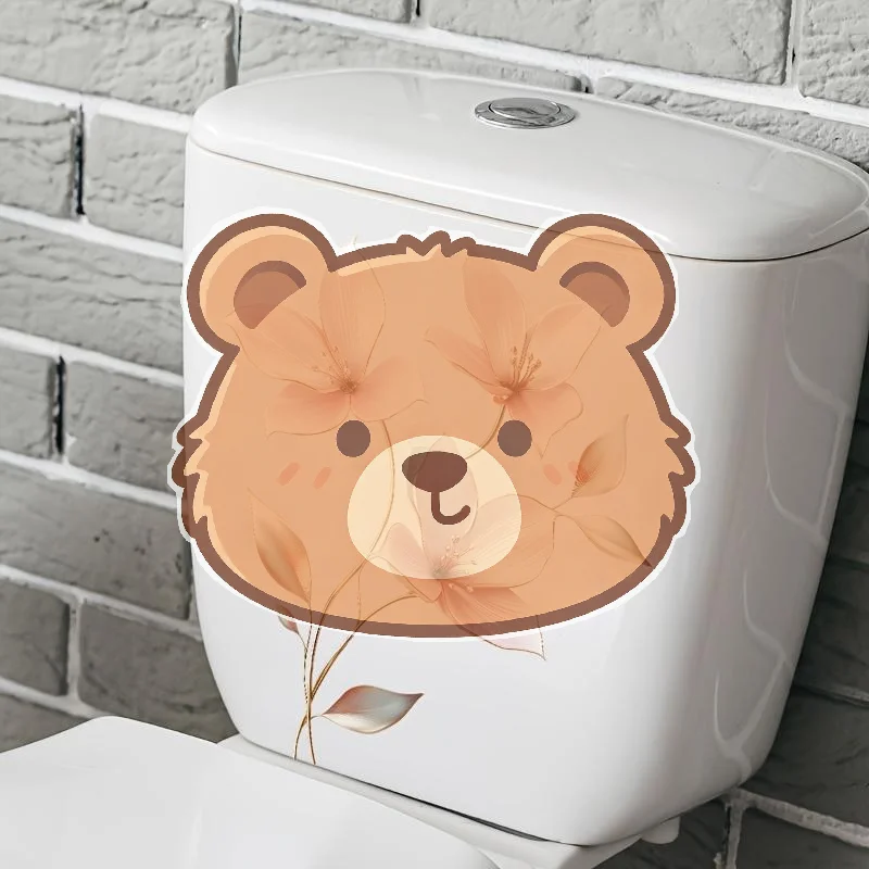 Modern Flower Toilet Lid Decal Floral Pattern Sticker Waterproof Removable Self Adhesive for DIY Bathroom Home Decor