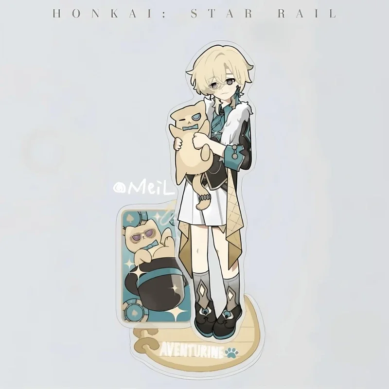 Honkai:Star Rail Aventurine Children and Cats Acrylic Figure Stand Model Plate DIY Desk Decor Standing Sign Collection Ornaments