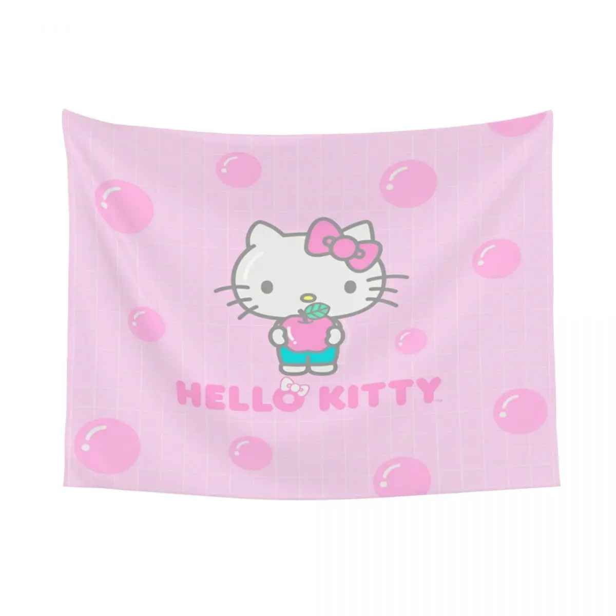 Official Transparent Hello Kitty Tapestry Wall Hanging Print Fabric Wall Tapestry Cartoon Fantasy Blanket Wall Decor Tapiz