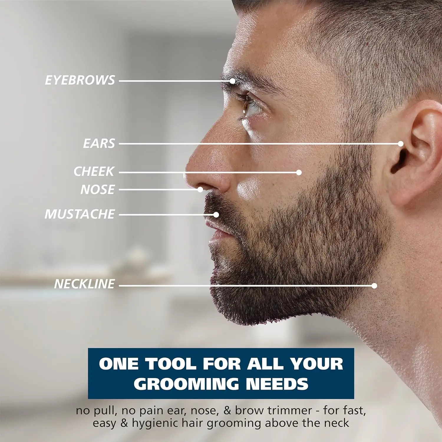 VGR قابل للغسل الأنف الشعر المتقلب اللحية الوجه الشعر المتقلب الحاجب الكهربائية الحاجب الأنف المتقلب 2 في 1 قابلة للشحن V-613