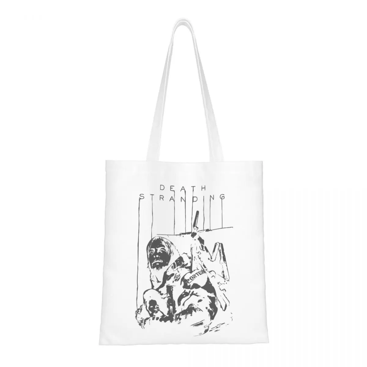 

Women Men Death Stranding Sam Tote Bags Canvas Kojima Productions Shopping Bag for Lady Handbags