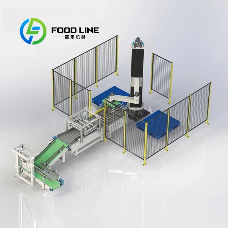 Bag Automatic Robot Arm Column Palletizer Machine for Animal Food Feed Water Bottle Onion Rice Seed Bags Pallet Stacker Pickup