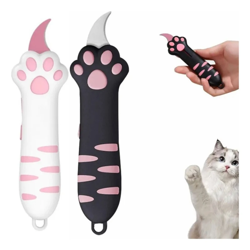 لطيف القط مخلب الكرتون فتاحة قابل للسحب سلامة سكّين متعدّد الاستخدامات سكين قطع صغير متعدد الوظائف المحمولة يمكن أن يذهب من خلال الأمن #5