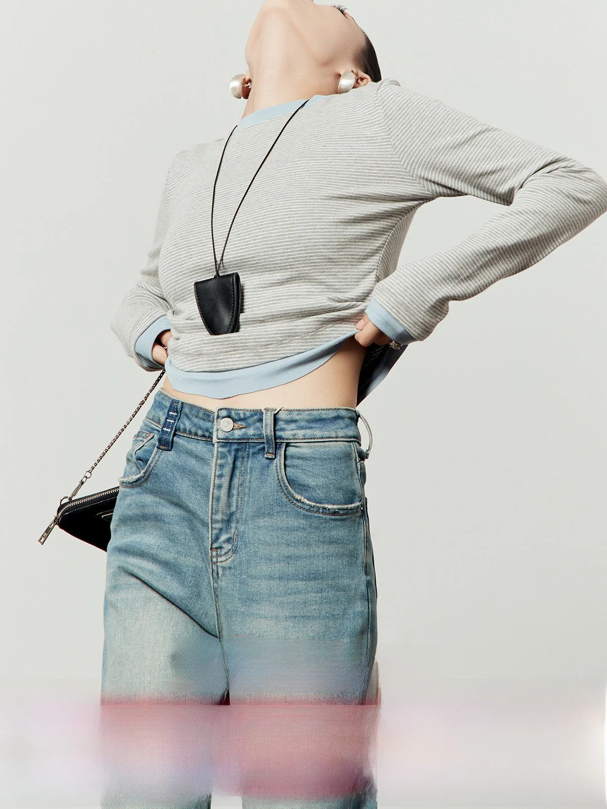 

ay Stripe Women's T-irt Slim Fit Long Sve Patchwork Design Casual Sle Knitted Fabric Breathable Comfortable for Autumn