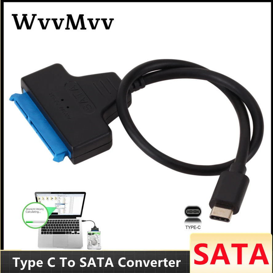 Convertitore USB 3.1 da USB C a SATA cavo adattatore USB 3.1 di tipo C per cavo disco rigido da 2.5 "SATA a tipo C SSD per disco rigido ad alta velocità