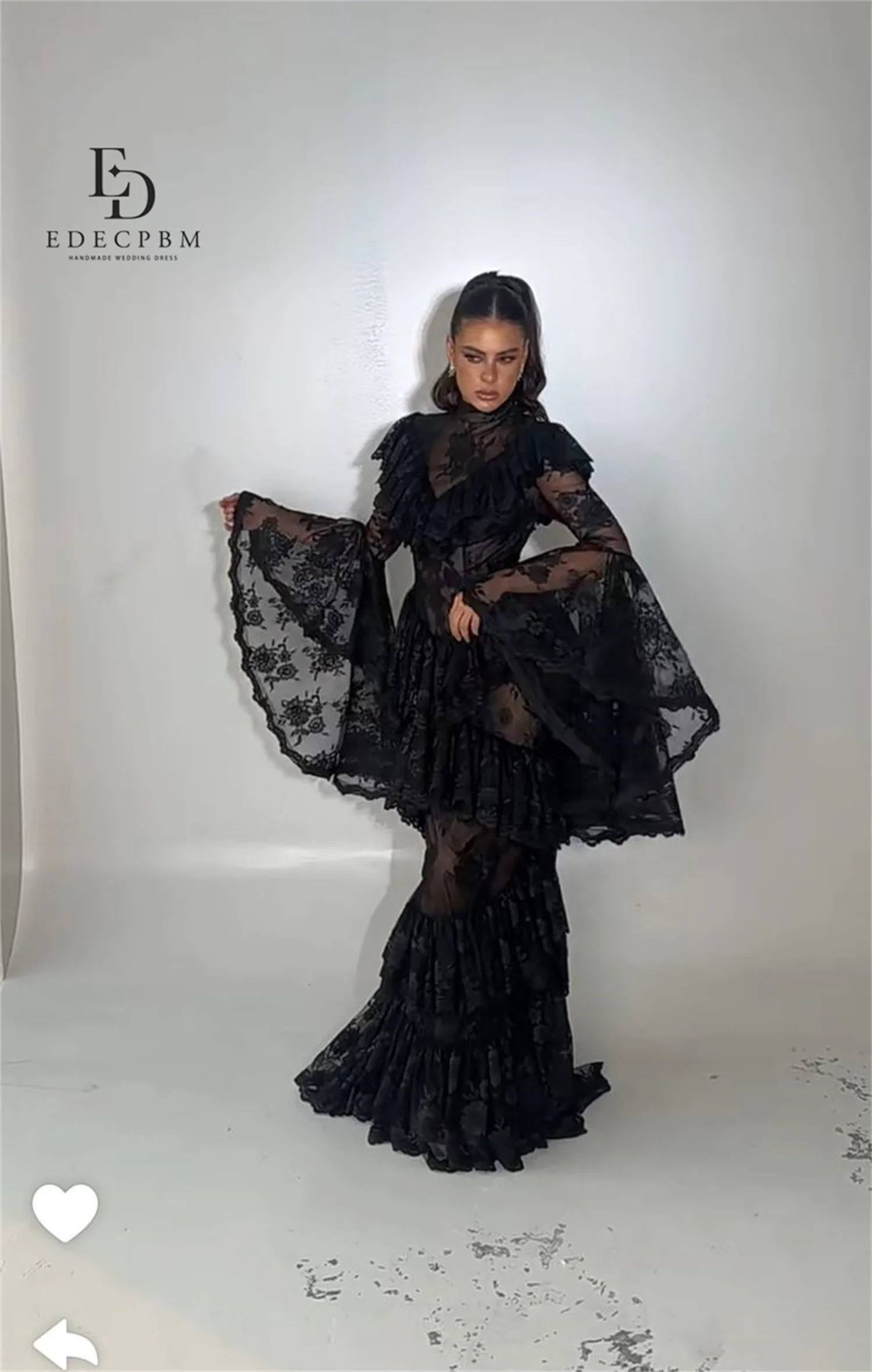 EDECPBM-Vestidos De fiesta elegantes multicapa para mujer, Vestidos largos De graduación, Vestidos De fiesta De lujo De encaje, sirena negra personalizada, 2025