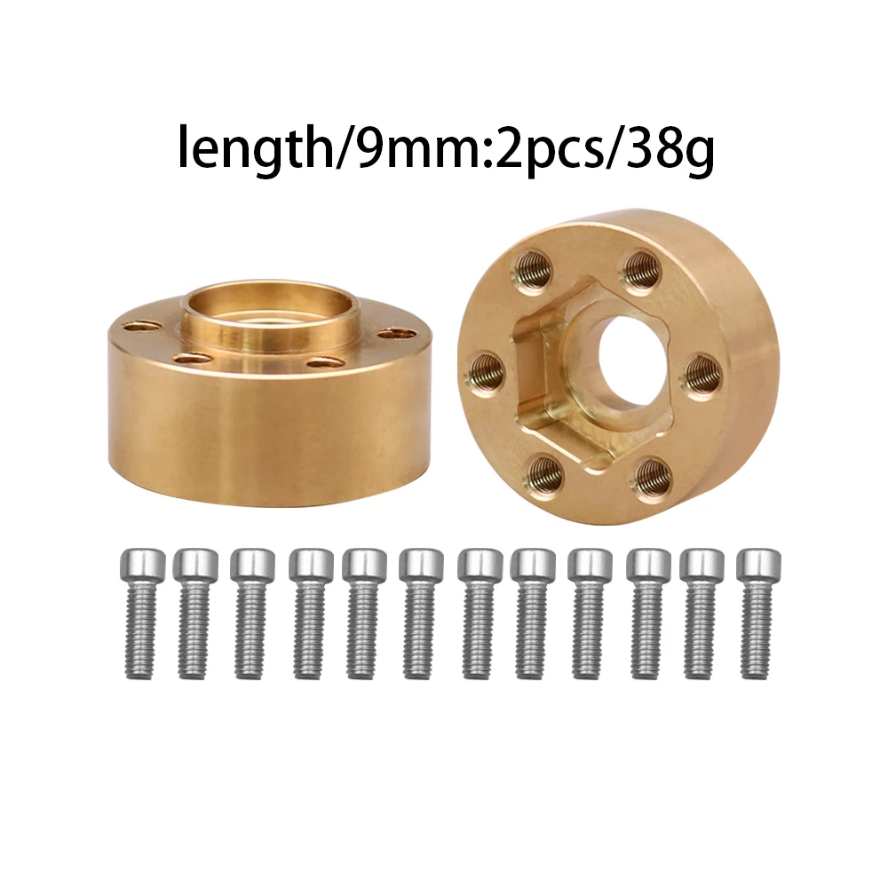Messinggewichte, 12 mm Rad-Sechskantnabe, erweiterter Adapter für 1/10 RC Crawler 1,9 2,2 Zoll Räder, Felge, Axial SCX10, TRX4, Gegengewicht