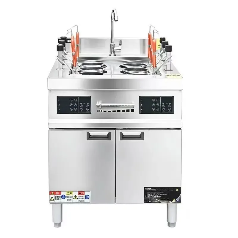 Commercial Electric Stainless Steel Touch Screen Dual Control Automatic Lifting 12KW Noodle Cooking Machine Kitchen Equipment
