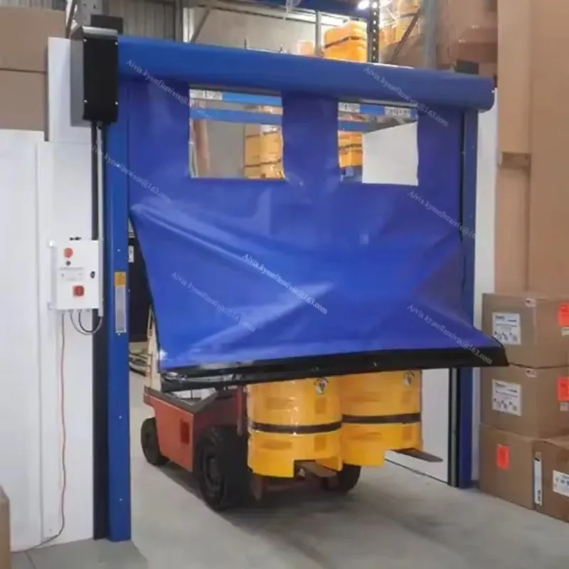 

Customized High Quality High Speed Roll Up Self-repairable Fast PVC Door Warehouses Anti-collsion Zipper Door