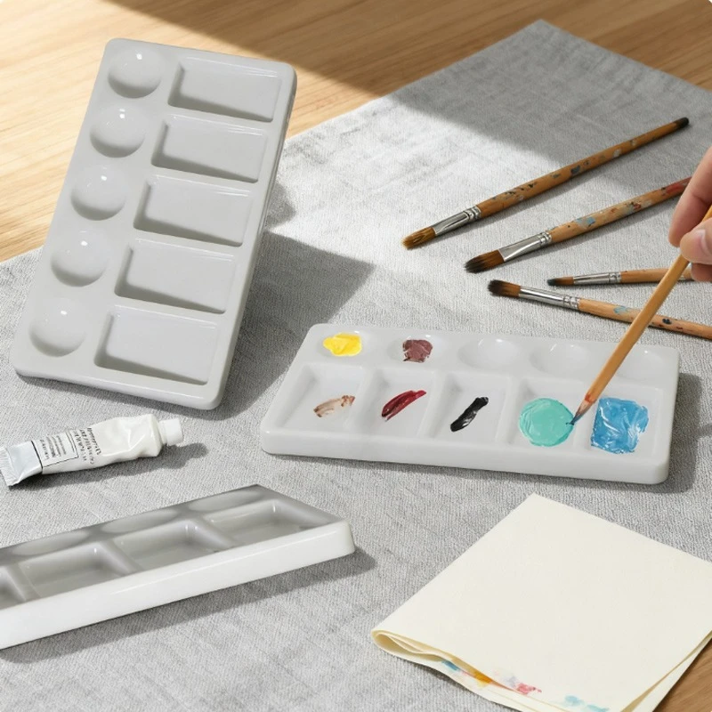 10-Well Plastic Palette for Gouache Watercolor Acrylic Painting Easy to Clean Antioxidant Resistant Deformation Color Mixing