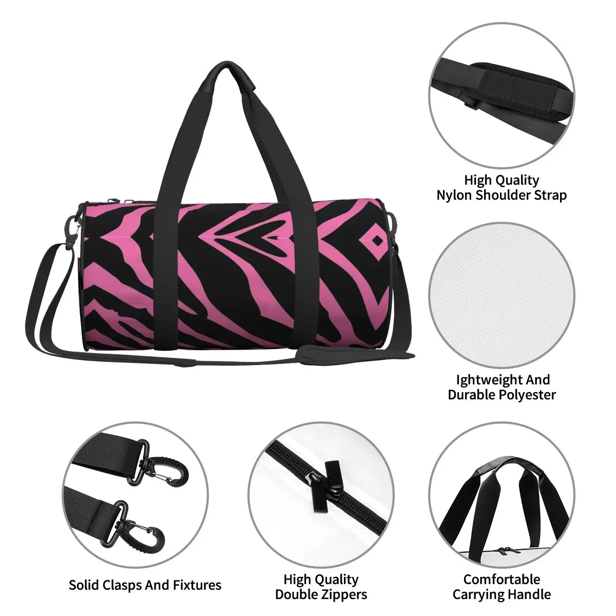 Sporttasche Zebra Leoparden muster Sporttasche Großtier Katze brüllen Wildpaar Outdoor Design Handtasche Neuheit Training Fitness-Tasche