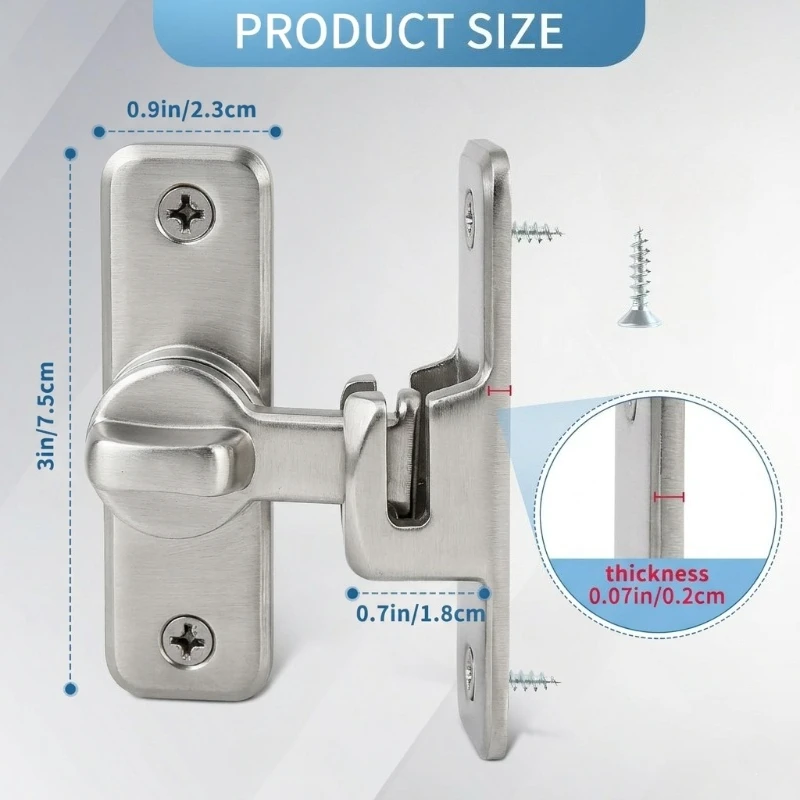 1PC 90/180 Degree Flip Door Lock Anti-theft Lock Doors Bolts Home Security Sliding Door Latch Small Gate Latches Hardware