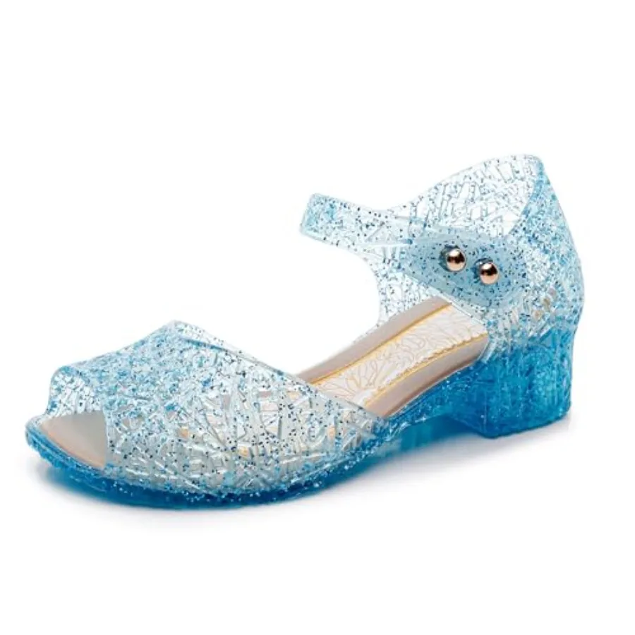 

Jelly Sandals for Girls, Closed Toe Princess Costume Summer Dress Shoes Fisherman Gladiator Water Beach Flat Sandals for Toddle
