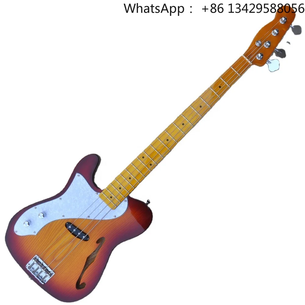 Flyoung Ash Solid Body Electric Bass 4 Strings Electric Bass Guitar Left Handed Bass Guitar