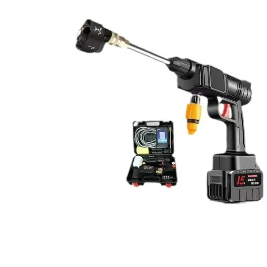 

Портативный водяной насос высокой мощности, водяной пистолет для автомойки высокого давления, бытовой беспроводной портативный электрический автомойка