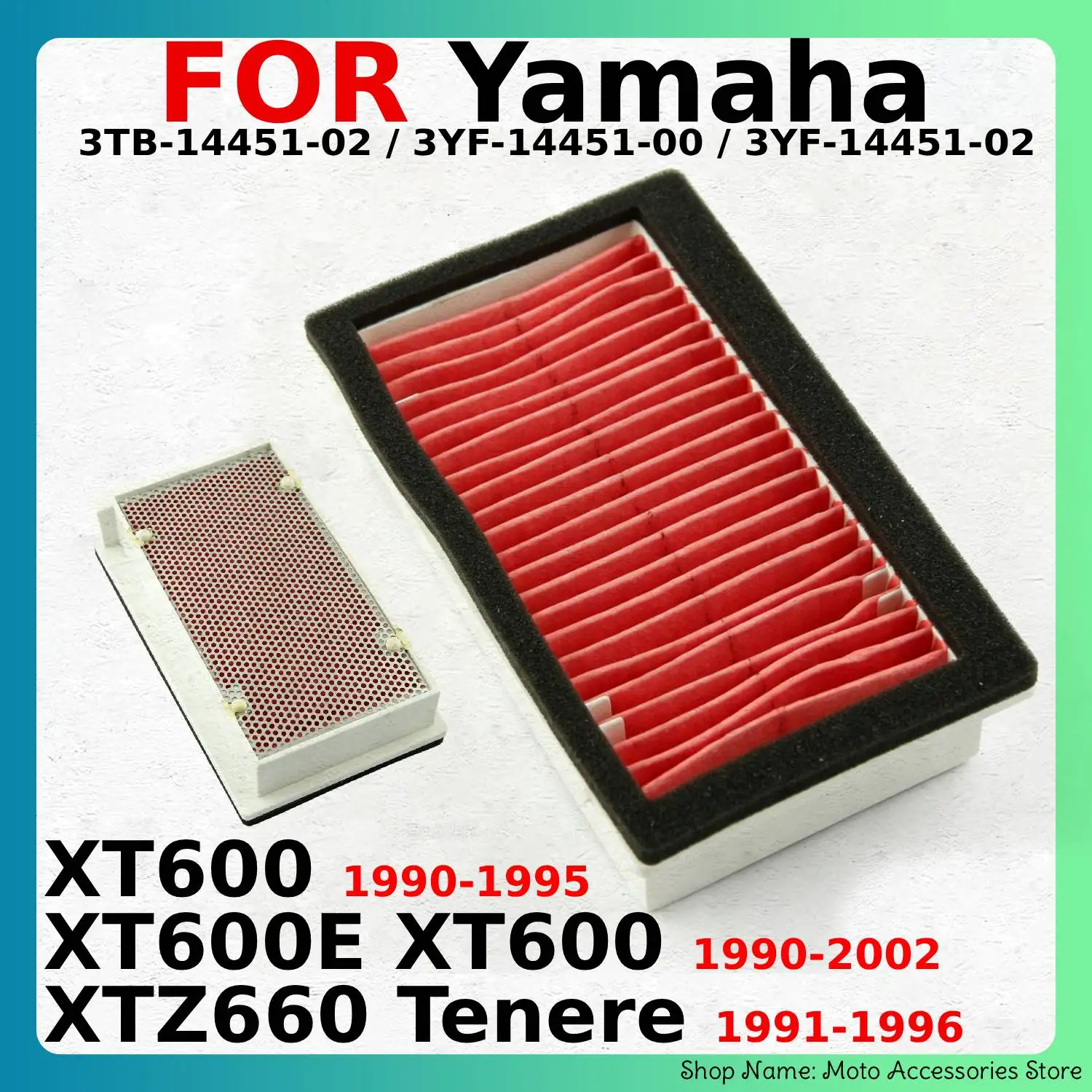 Piezas de motor de motocicleta, filtros de sistema de filtro de aire para Yamaha XT600 XT600E XT600 XTZ660 3TB-14451-02 3YF-14451-00 3YF-14451-02