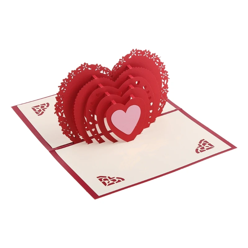 Carte cœur Pop-Up 3D, cartes vœux d'anniversaire mariage, saint-valentin, livraison directe