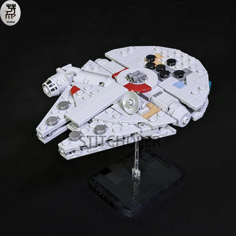 Light Cargo Ship MOC Millennium Falcon & Outrider 2.0 Micro Scale Building Blocks Spacecraft DIY Assemble Toy Brick Holiday Gift