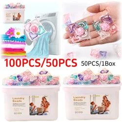 150/100Pcs Multi-purpose Strong Detergent 5 in 1 Detergent Liquid Capsule Ball Laundry Scent Fragrance Beads for Home Dormitory