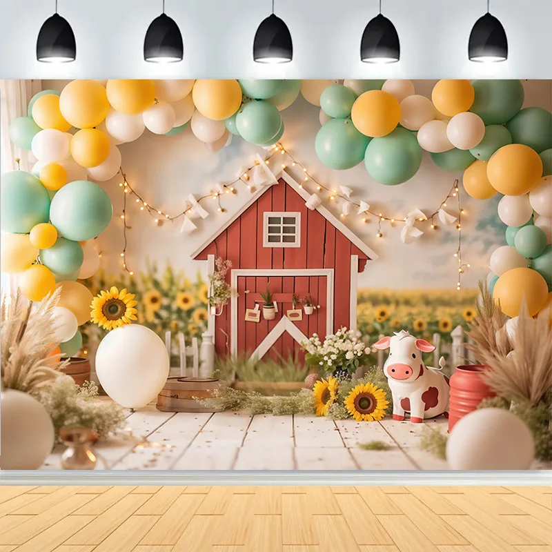 Baby Shower Happy Birthday Party Photography Backdrops Newborn Kids Air Balloon Princess Tropical Jungle Photo Background BB-06