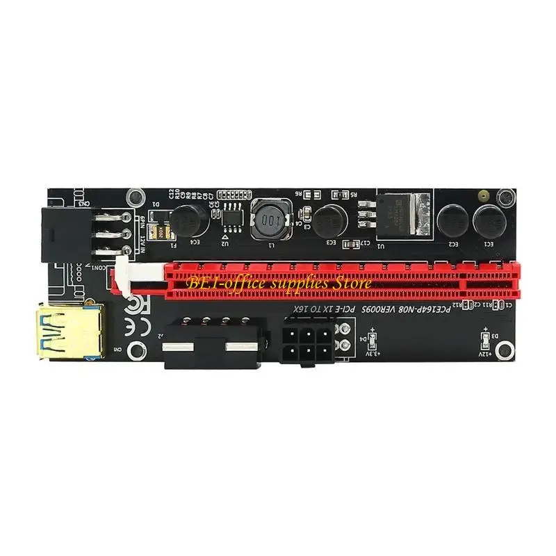 

A9LC PCI-E Riser Card 009S PCI-Express 1X to 16X Extender GPU 6Pin to Cable