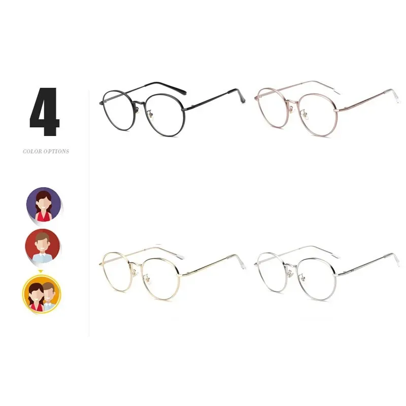 إطار نظارات بيضاوية عتيقة أدبية للرجال والنساء ، نظارات مرآة مسطحة بسلك ذهبي كبير ، إصدار عصري #5