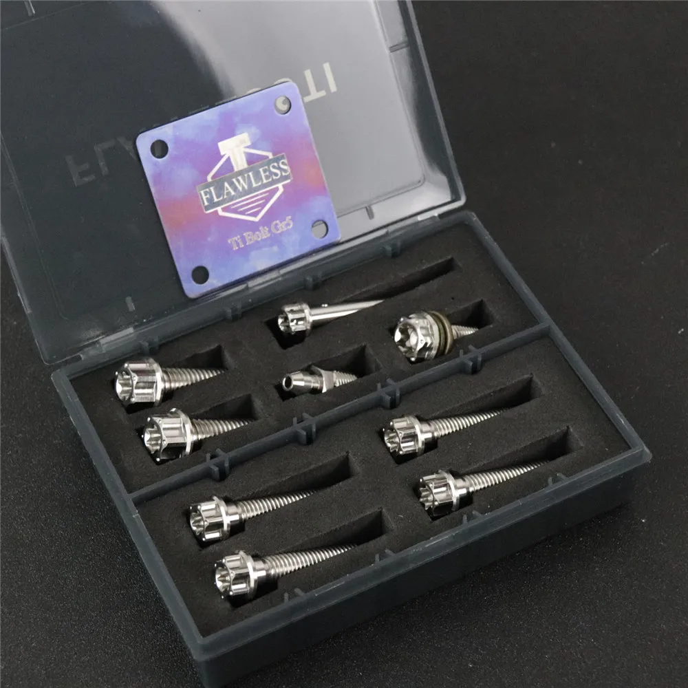 FLAWLESSTI Brake Caliper Gr5 Titanium Bolt For Brembo CNC 4 Pot Vespa Sprint 150 Primavera 150 Xmax 300 Honda Wave 125