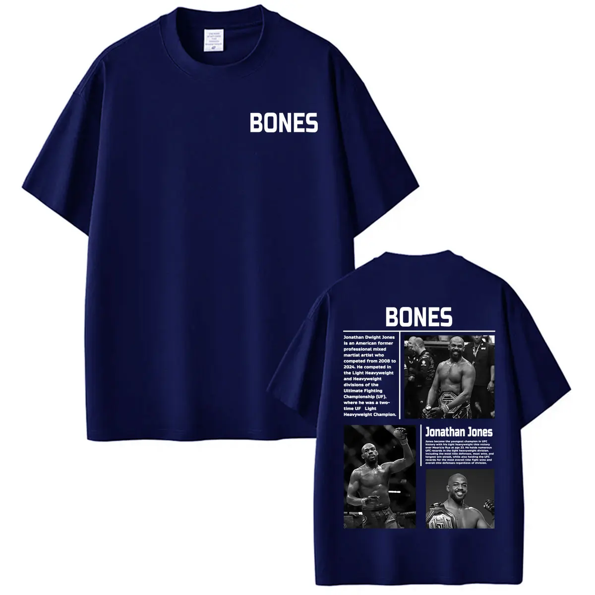 Bones Jon Jones Beast Fan Gifts T-shirts for Men Women Fashion Violence Aesthetics T Shirt Summer Tops Loose 100% Cotton T-shirt
