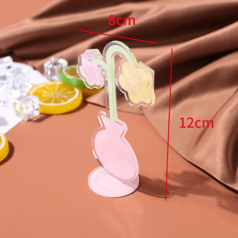 Portafoto con clip per foto a forma di fiore Porta promemoria Porta carte di fiori in acrilico creativo Graffetta per carta da scrivania con fiori in acrilico portatile