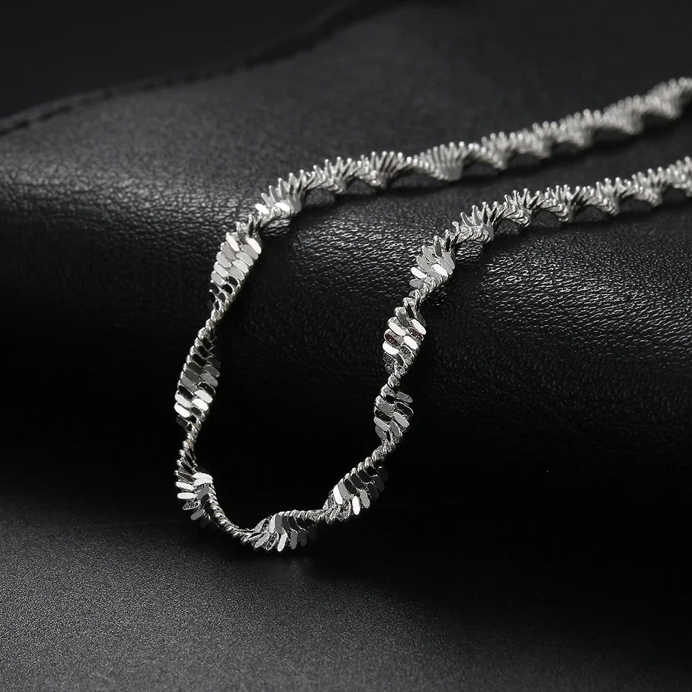 New charms 925 Sterling Silver Twisted Chain Bracelet for Women Men Fashion Wedding party Fine Jewelry Christmas Gifts