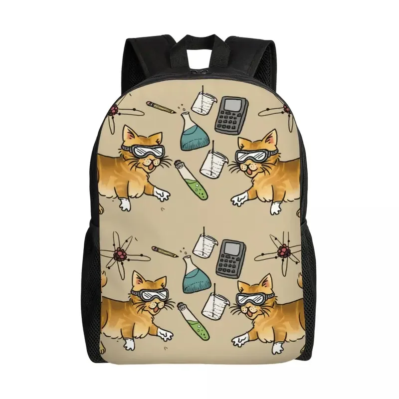 Mochila personalizada Stem Cats para hombres y mujeres, bolsa de libros informal para la Escuela Universitaria, bolsas de ciencia y química biológica