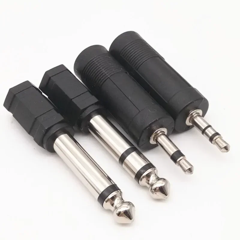 2pcs 3.5 Double Rotor 6.5 Adapter 3.5 Revolution 6.5 Female 6.5 Female to 3.5 Male Audio Signal Converter Small to Large