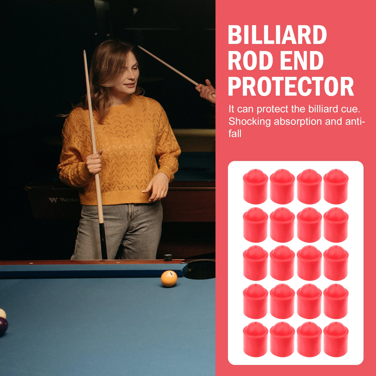 

20 Pcs Screw-in Rod Tail Rubber Sleeve Snooker Billiard Cue Stick Tips Replacement Pool Thread Protectors