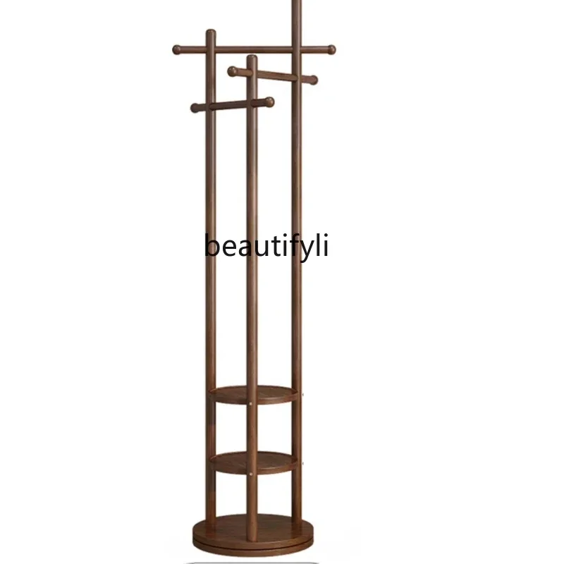 Solid Wood Rotating Hanger Floor Bedroom Hanger Door Simple Modern Coat Rack Living Room Home Cloth Rack Furniture