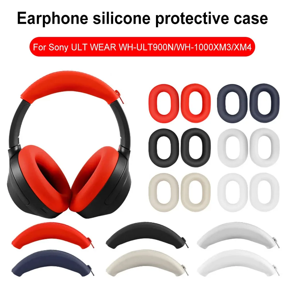 

Silicone Ear Pads Suitable for Sony ULT WEAR WH-ULT900N/WH-1000XM3/XM4 Cushion Cover Soft Earpads Headbeam Sleeve Headphone Case