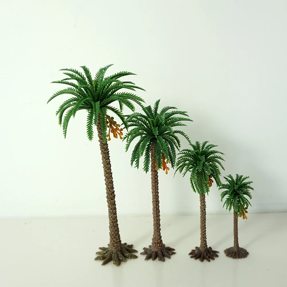 10Pcs Model Trees Palm Scale Tree Coconut Palm Park Rainforest Scenery Dioramas DIY Decor Diorama Scenery Model