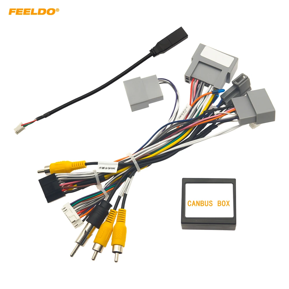 

FEELDO Car 16pin Power Cord Wiring Harness Adapter With Canbus For Honda Odyssey Malaysia Indonesia (15-17) Installation Head